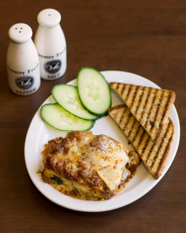 Meat Lasagne with spinach and cottage cheese