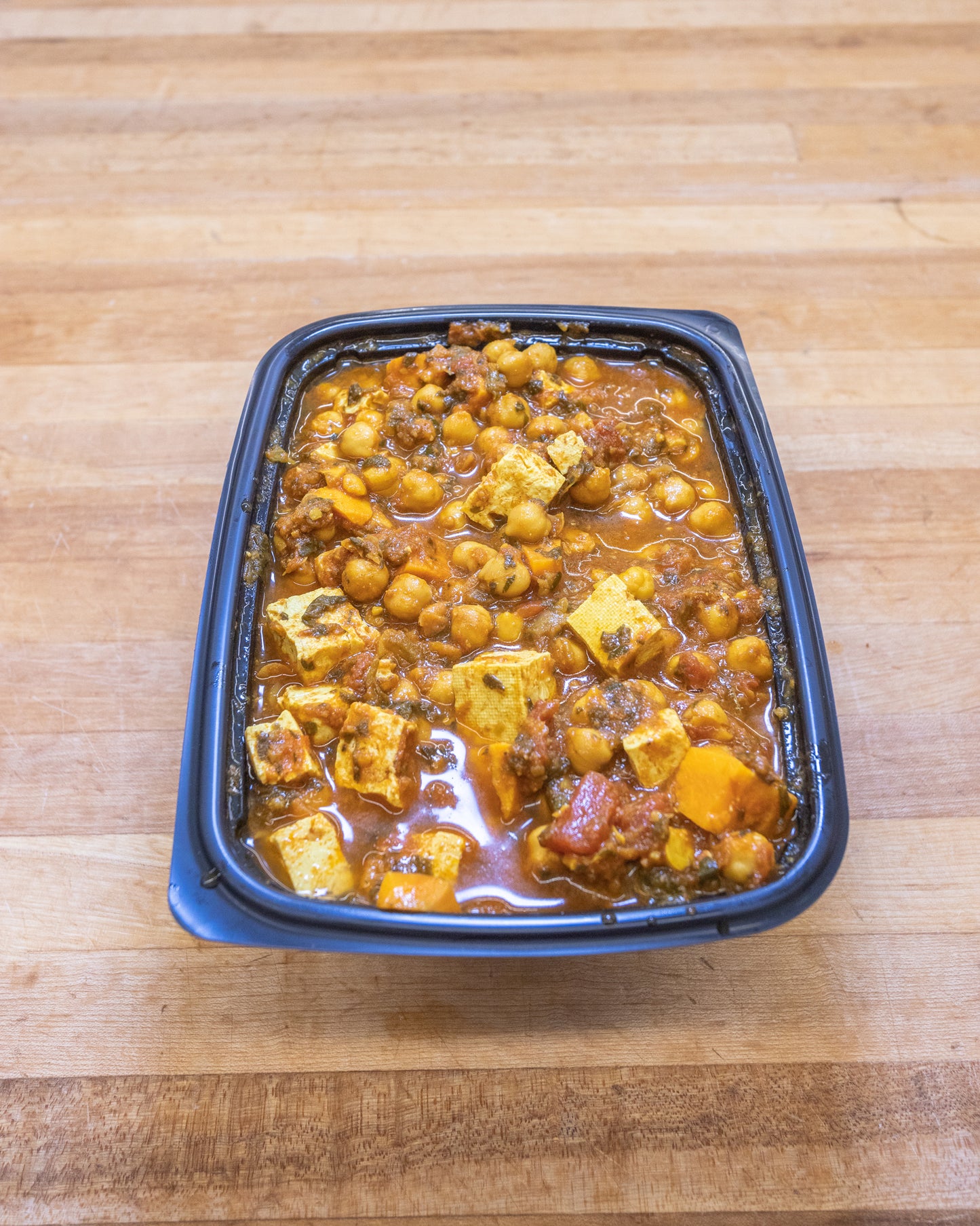 Chickpea, tofu, yam curry