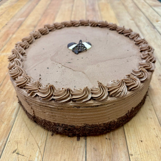 JK Bakery Chocolate cake with mocha buttercream icing and filling